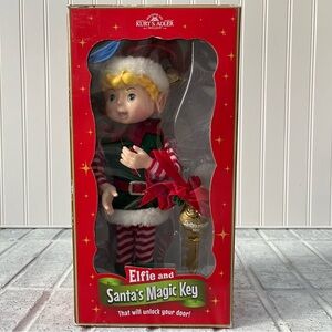 NIB Kurt S Adler Elfie and Santa’s Magic Key Christmas Ornament